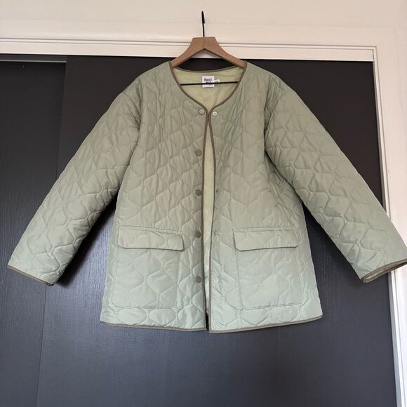 Princess Polly Light Green Quilted Jacket sz S/M - Picture 1 of 3